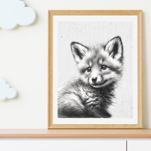 Woodland Creatures Gallery Wall Set of 5 Prints, Nursery Decor, Baby Animal Art, Vintage Sketch, Printable Baby Room Decor