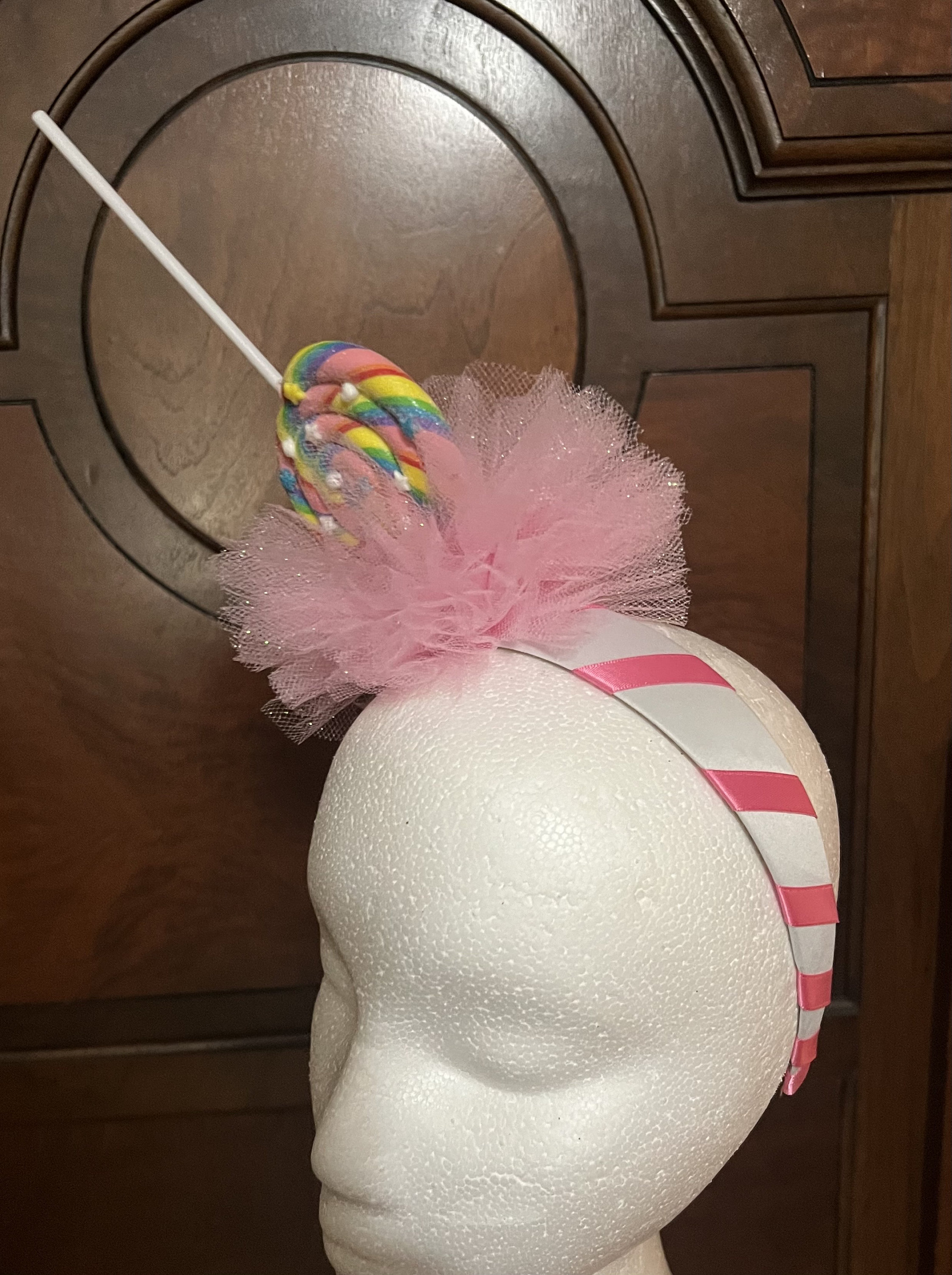 Classic Swirly Rainbow Lollipop Fascinator Headband
