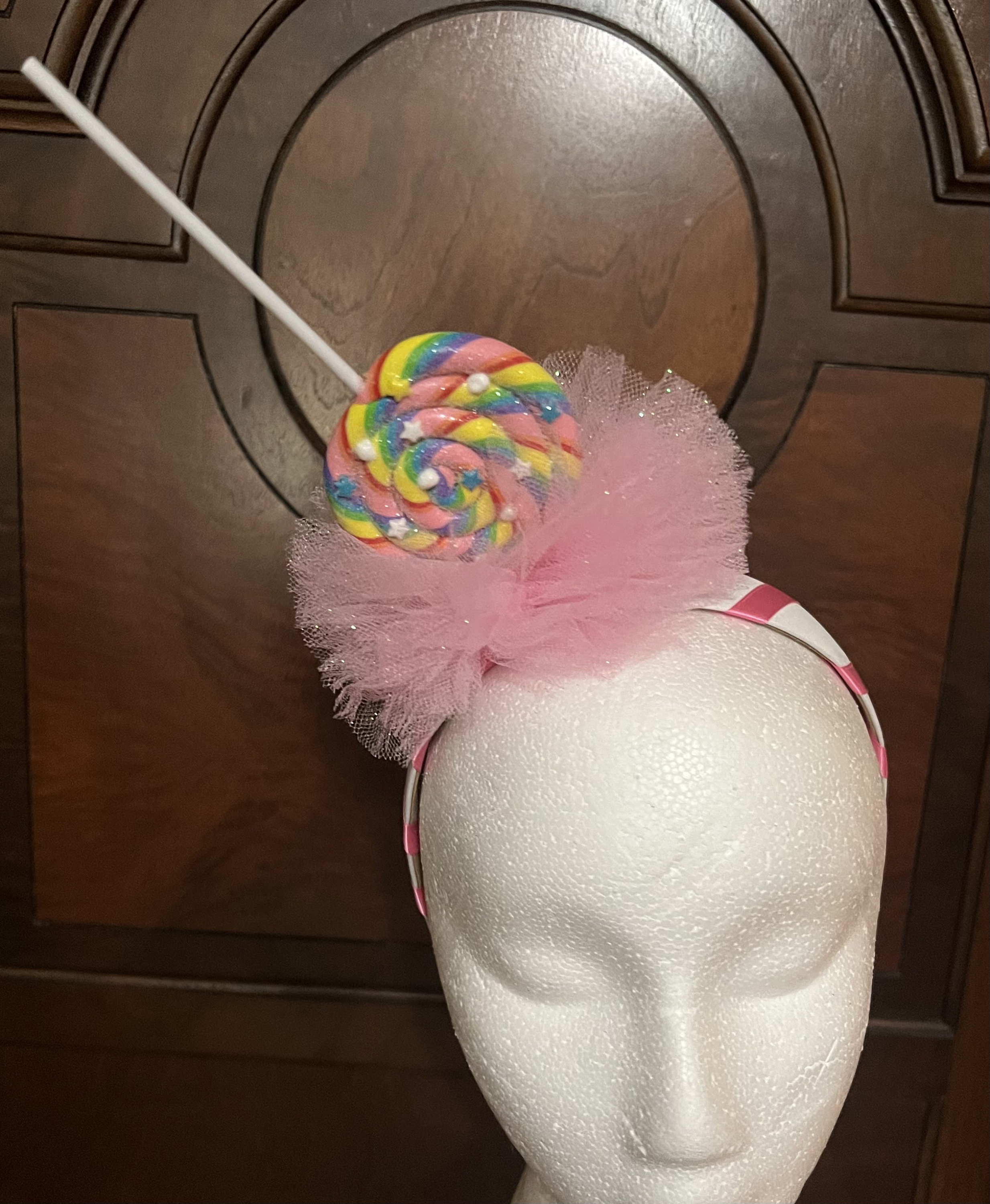 Classic Swirly Rainbow Lollipop Fascinator Headband