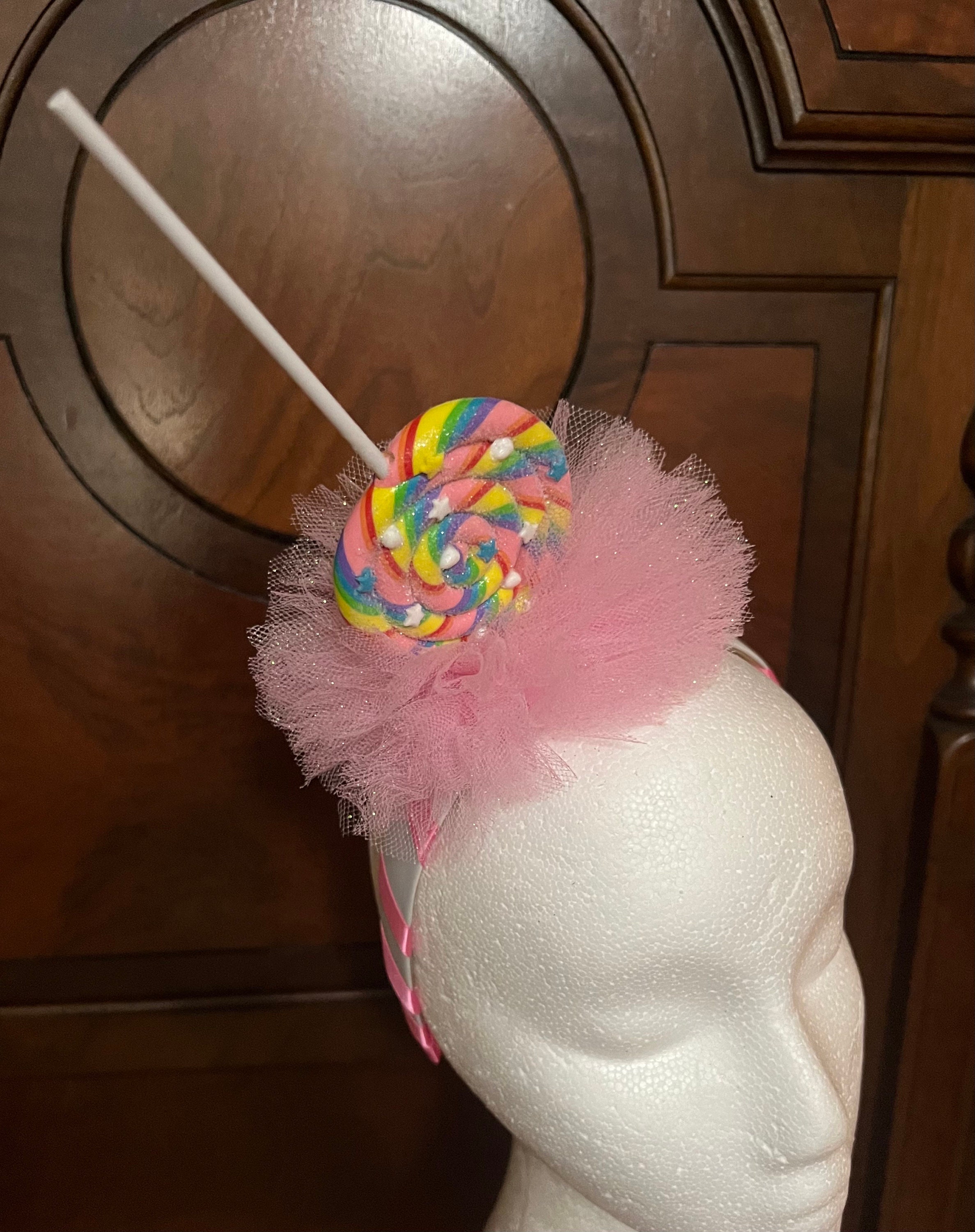Classic Swirly Rainbow Lollipop Fascinator Headband