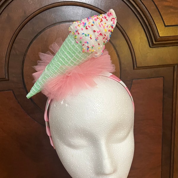 Ice Cream Headband Fascinator - Candy Land - Birthday - Halloween - Ice Cream Social - Ice Cream Party