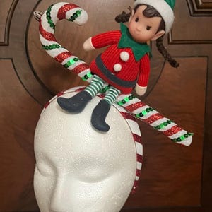 Elf on the Shelf Christmas Fascinator Headband - Ugly Christmas Sweater Party - Holiday Headband - Holiday Fascinator - Christmas Party