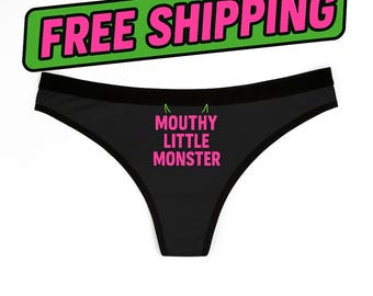 Tanga atrevida para mujer: Monstruito Bocazas - Ropa de estar divertida