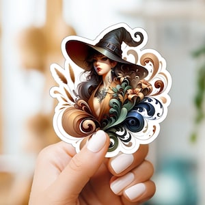 Sticker - Sexy Garden Witch Sticker, Halloween Decor, Goth Sticker, Phone Case Decal, Trick or Treat Gift, Witch Hottie Laptop Sticker