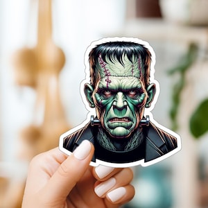 Frankenstein Monster Sticker – Gothic Horror Decal for Laptops, Journals, Halloween Decor