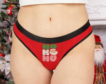 HO HO HO Thong - Naughty Christmas Lingerie for Women, Sexy Holiday Gift, Fun Stocking Stuffer, Flirty Festive Underwear, Xmas Gift