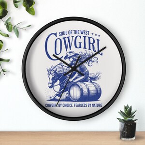 Cowgirl Wall Clock - Soul of the West Decor, Rustic Farmhouse, Western Style, Equine Gifts, Country Home, Unique Timepiece
