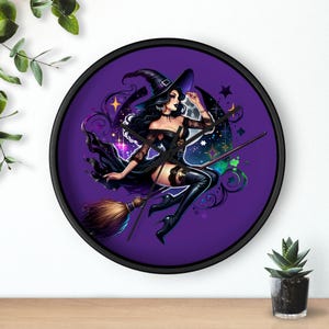 Mystical Witch Wall Clock - Enchanting Decor for Home, Halloween Party, Witchy Vibe, Gift for Witches, Fantasy Enthusiasts