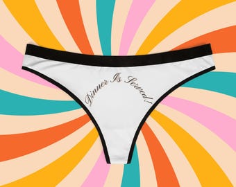 Tangas divertidas para mujer, ropa interior, lencería, bragas, ropa íntima, regalo para ella, la cena está servida