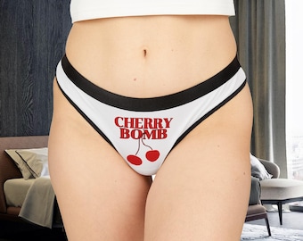 Thong - Cherry Bomb Thong | Bachelorette Party Gift | Cherry Thong | Bride Underwear| Honeymoon Outfit | Bridal Shower | Gift for Bride