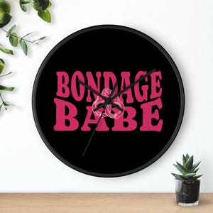 Bold Bondage Babe Wall Clock - Unique Home Décor, Funky Gift for Her, Chic Wall Art, Butterfly Design, Trendy Statement Piece