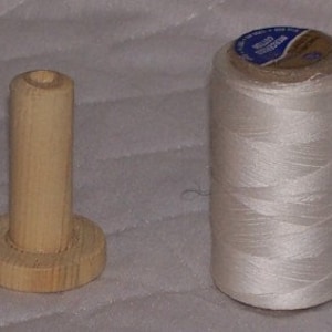 Wooden Adapter for Large Spool of Thread