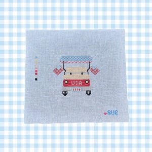 USA Golf Cart: Hand-Painted NDLPNT Canvas