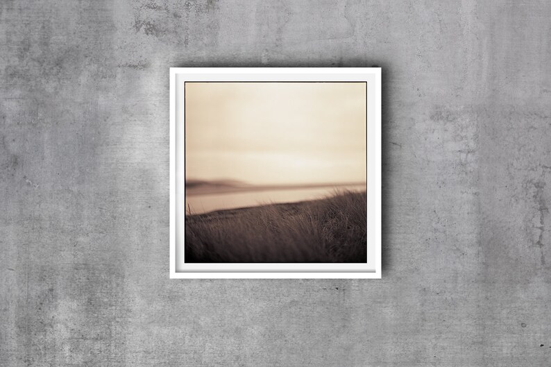 Poetic Seaside Picture From Malahide, Ireland, Whimsical, Landscape, Photography, Art Print, Sepia, Square, Home, Meditation, Brown, Beach image 10