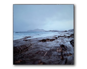 Strong winds at the Sea, In Ireland, Photography, Coast, Dark Blue, Rocks, Waves, Landscape, Nautical, Art, Stormy Ocean, Severe, Irish