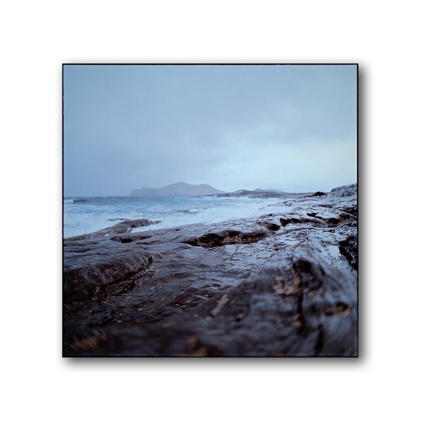 Strong winds at the Sea, In Ireland, Photography, Coast, Dark Blue, Rocks, Waves, Landscape, Nautical, Art, Stormy Ocean, Severe, Irish