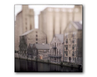 Grand Canal Dock in Dublin, Old City Mills, Ireland, Photography, Old Building detail, Old Silo, Building Facade, Brick industrial building