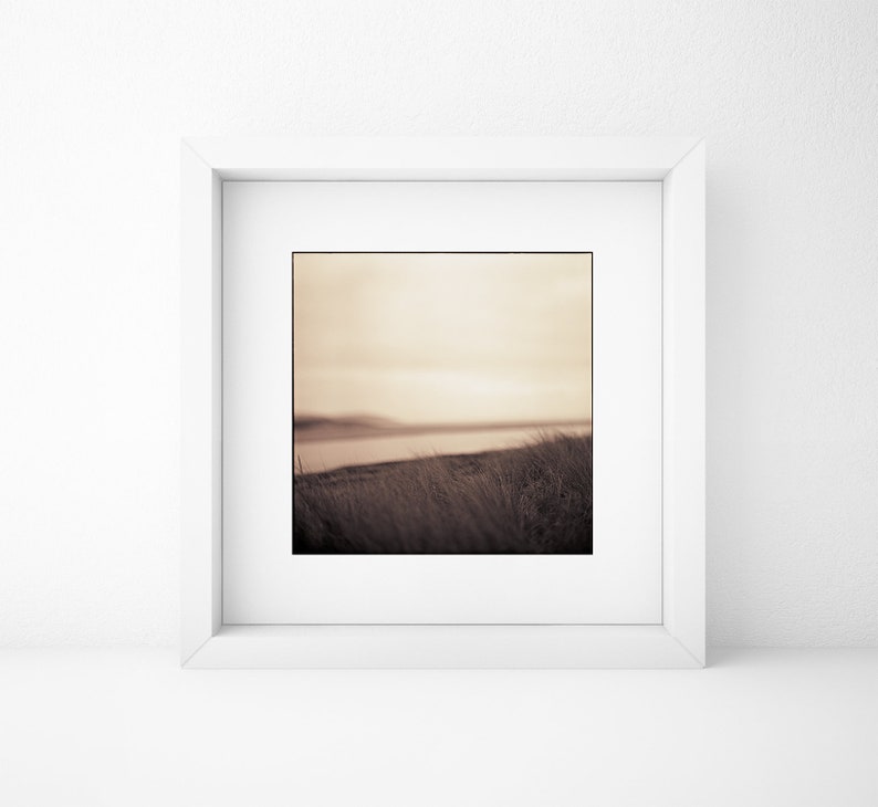 Poetic Seaside Picture From Malahide, Ireland, Whimsical, Landscape, Photography, Art Print, Sepia, Square, Home, Meditation, Brown, Beach image 8