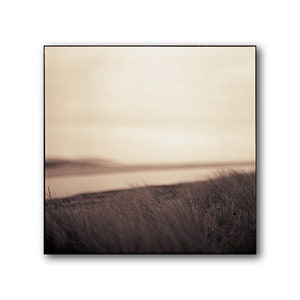 Poetic Seaside Picture From Malahide, Ireland, Whimsical, Landscape, Photography, Art Print, Sepia, Square, Home, Meditation, Brown, Beach image 1