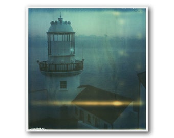 Old Polaroid of a Lighthouse, Ireland, Sea, Nautical, SX70, Polaroid Art Photography, Vintage, Home, Office, Decor, Original, Architecture