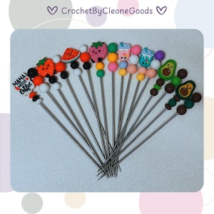 Amigurumi gehäkelte Nähstäbe: Essen-Thema Zubehör (2er-Set)