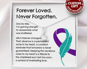 Suizidprävention Awareness Halskette - Gedenkschmuck für Mutter-Tochter-Schwester, Semikolon-Symbol Geschenk, in Erinnerung an geliebte Menschen