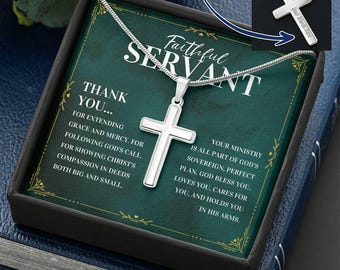 Treue Diener Bibel Vers Kreuz Halskette - Schrift Schmuck, christliches Inspirationsgeschenk