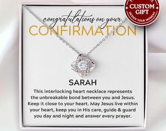 Personalized Confirmation Gift for Women Necklace - Catholic Confirmation Gift, Confirmation Sponsor Gift, First Communion Gift Baptism Girl
