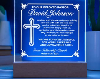 Plaque de remerciement pour pasteur – cadeau de Noël pour pasteur, remerciement pour les fêtes, cadeau personnalisé pour chef d'église