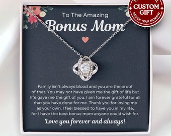 Bonus Mom Necklace - Stepmom Gift for Unbiological Mother, Step-Parent Jewelry, Mothers Day Present