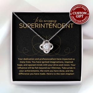 Superintendent Necklace - Gift for Superintendent, Thank You Superintendent, Appreciation for Superintendent, Superintendent Retirement Gift