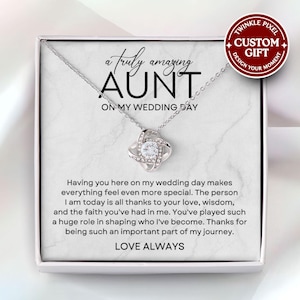 Aunt on My Wedding Day Necklace - Aunt of The Bride Jewelry, Gift for Auntie from Bride , Wedding Gift for Aunt from Niece