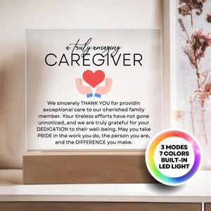 Caregiver Plaque - Personalized Caregiver Gift from Patient, Caregiver Thank You Gift, Appreciation Award Plaque for Caregiver