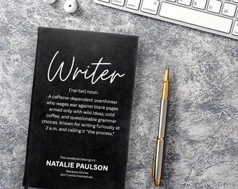 Custom Writer Journal - Personalized Writer Definition Name Leather Journal Gift for Published Writer, Congrats Writer, Best Selling Writer