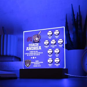 Personalized Baseball Coach Plaque - End of Season Appreciation Gifts, Custom Gift from Boys Girls Team Member for Baseball Coaches Gifts A