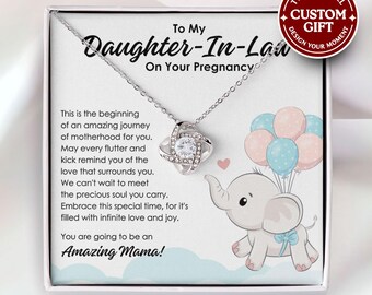 Daughter in Law On Her Pregnancy Necklace Daughter In Law Expecting Mom  Necklace, New Mom, Mother's Day Pregnant Daughter In Law Gifts