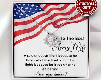 Army Wife Necklace - Gift for Army Wife, Thank You Army Wife, Appreciation for Army Wife, Army Woman, Military Spouse, Army Deployment
