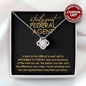 Federal Agent Jewelry - Gift for Federal Agent, Thank You Federal Agent Necklace, Appreciation Gift for Federal Agent, Retirement Gift