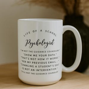 Taza de psicólogo/a: regalo de agradecimiento para psicólogo/a escolar, cumpleaños de psicólogo/a, estudiante de psicología, taza de salud mental