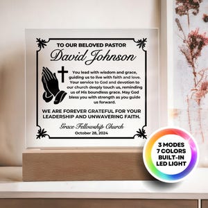 Targa di ringraziamento per il pastore - Regalo personalizzato di ringraziamento per il pastore, Regalo per pastori, Ringraziamento per il pastore, Regali per predicatori