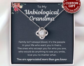 Unbiological Grandma Necklace - Bonus Grandma Gifts, Step Grandma Necklace, Mothers Day Gift For Bonus Grandmother, Gift For Step Grandma