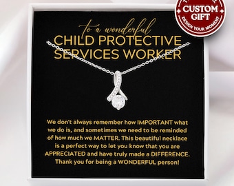 Child Protective Services Worker Necklace - CPS Jewelry, Child Protection Worker Gift, Appreciation Gift For Child Protective Services A