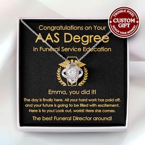 Mortuary School Graduation Jewelry - Mortician Student, Congratulations Funeral Director Graduation, AAS Degree in Funeral Service Education