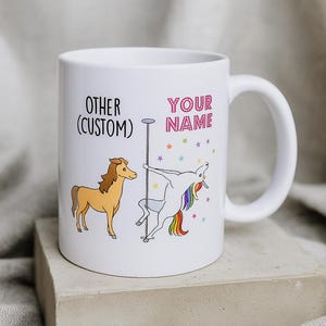 誕生日 大人用 ユニコーン コーヒーマグ ホワイト 11オンス & 15オンス - 他人 vs あなた - パーソナライズされた名前 職業 ユニコーン、カスタム同僚ギフト