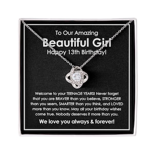 Custom Teenage Daughter 13th Birthday Necklace - Custom Daughter Birthday Gift from Mom and Dad, Gift for Daughter 13 Years Old Birthday