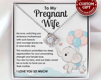 Pregnant Wife Necklace - Wife On Her Pregnancy Gifts, Wife Pregnancy Jewelry, New Mom Gift, Mother's Day Gift For Pregnant Wife, Mom To Be