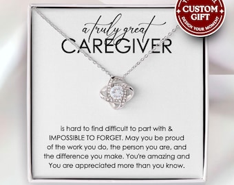 Caregiver Appreciation Necklace, Thank You Gift, Retirement Jewelry