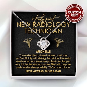 New Radiology Technician Necklace - Graduation Gift for Radiologic Technologist, Appreciation Gift for Rad Tech, Radiology Tech Graduate