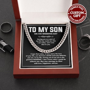 To My Son on His Wedding Day Jewelry – Son's Wedding Gift From Mom and Dad, Wedding Necklace Gift for Groom from Parents