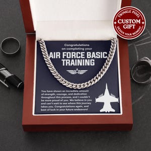 Air Force Basic Military Training Graduation Necklace - Airforce Gift For Son, Air Force Basic Graduate Jewelry, Air Force Boot Camp